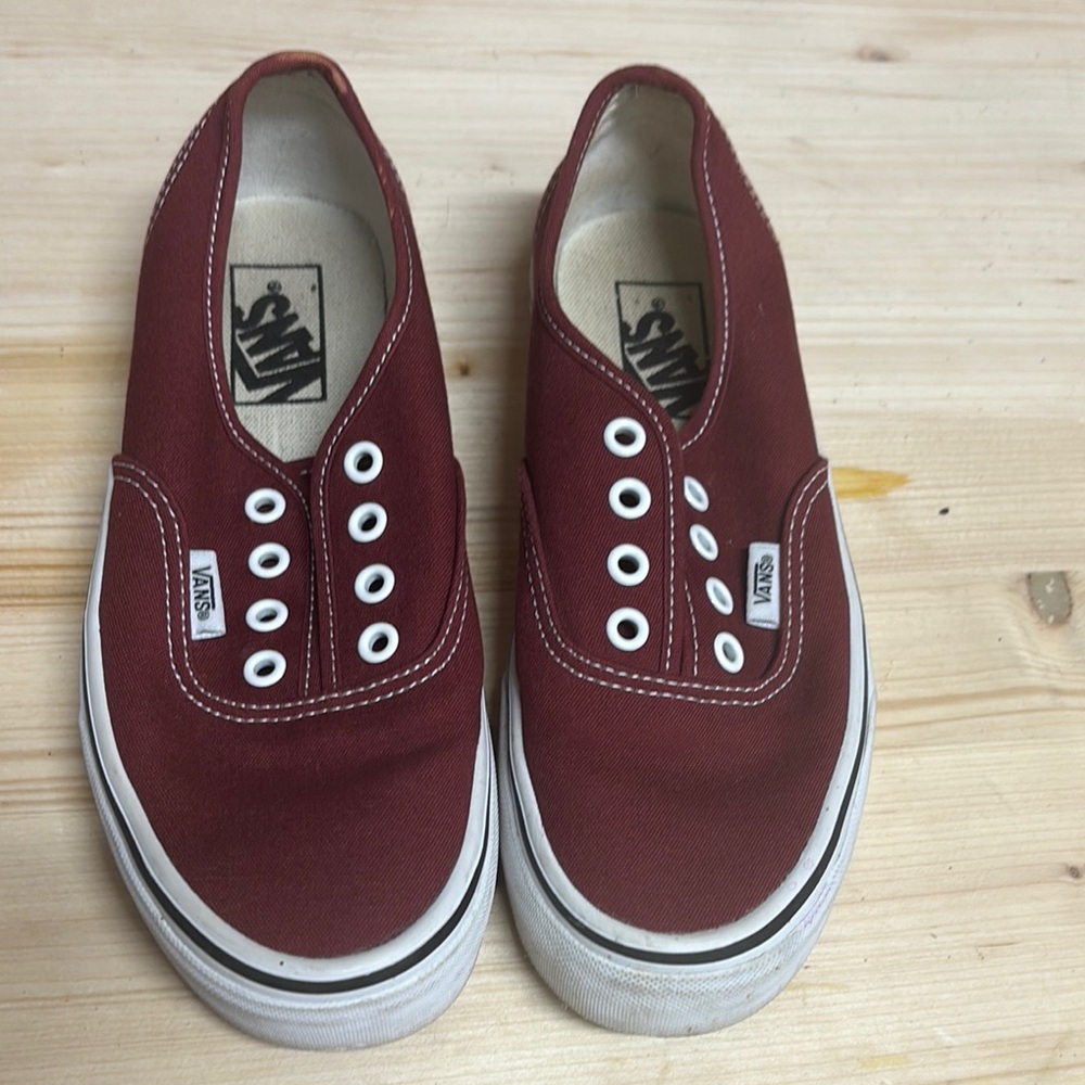 Vans Red Sneakers Classic Canvas Style Unisex